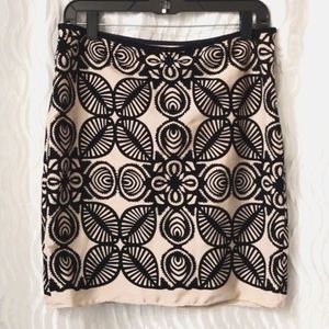 Max Studio Specialty Pencil Skirt Sz 4 Velvet Floral Ladies Lined Academia